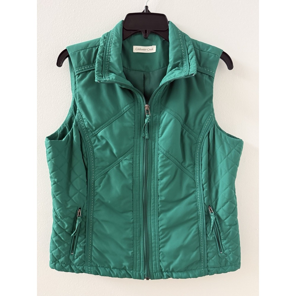 Coldwater Creek Women's Green Quilted Vest Size Medium